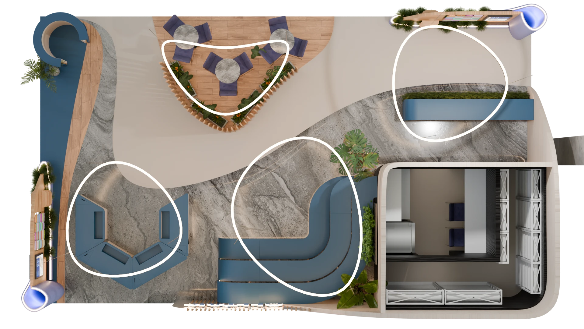Planta humanizada do stand
